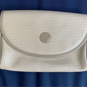 Vintage 80s Liz Claiborne Beige Leather & Faux Leather Crossbody / Shoulder Bag